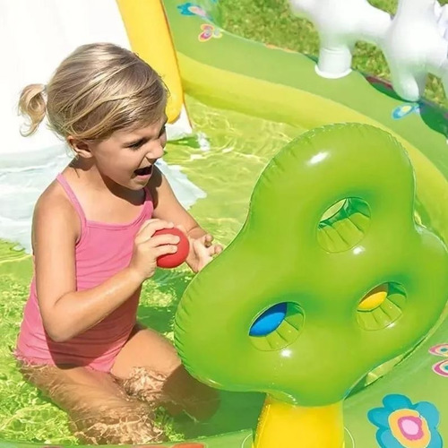Imagen 4 de 6 de Piscina Lanza Agua Centro De Agua Jardín Inflable 450litros