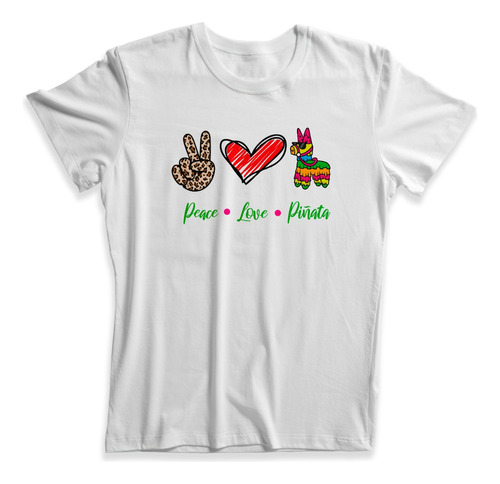 Blusa / Playera Peace Love Y Piñata Para Mujer Var#106