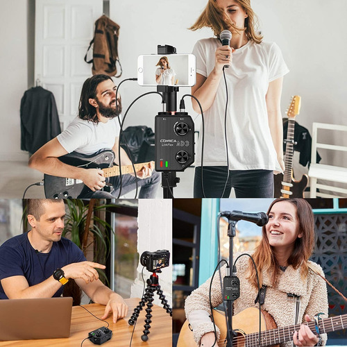 Imagen 6 de 6 de Mezclador De Audio 2 Xlr Camara Smartphone Linkflex Ad3