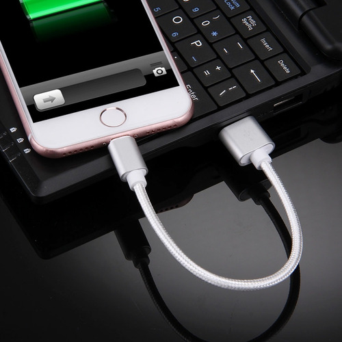 Imagen 3 de 3 de Cable Usb Corto Compatible Con iPhone X Xr Xs 6 7 8 6s Plus