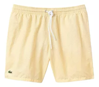 Short Lacoste Swimwear Yellow Para Hombre - Original Y Nuevo