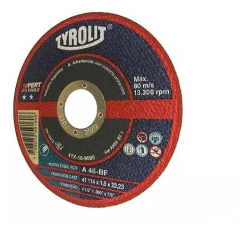 Disco Corte De Tyrolit  Xpert 114 X 1,6 Mm Caja X 25 Un Gram