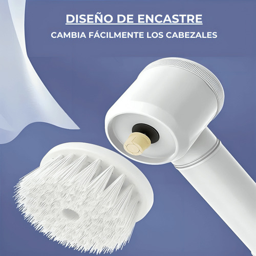 Cepillo Limpiador 5 En 1 Usb Giratorio Limpiador Cocina Baño Blanco