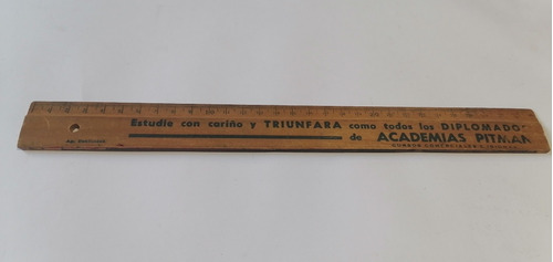 Antigua Regla En Madera Academias Pitman 1979