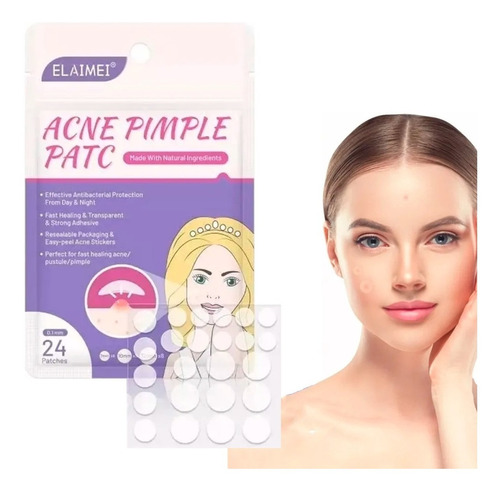 24 Parches Acne Dia/ Noche Quita Acne Espinillas Tapa Acne F Tipo De Piel Normal