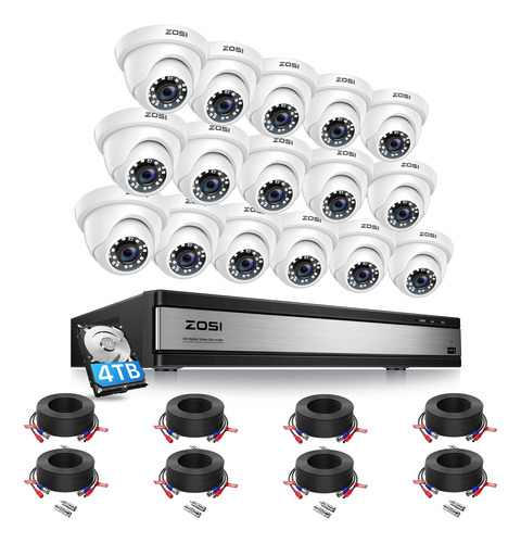 Sistema Camara Seguridad 16 Canal 2 Cabl Cc Dvr Hibrido 4 1