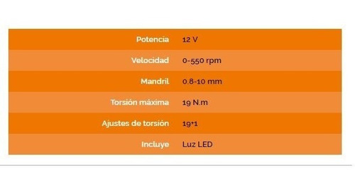 Imagen 3 de 9 de Taladro Atornillador Inalambrico C/ Bateria 12v Daewoo Led