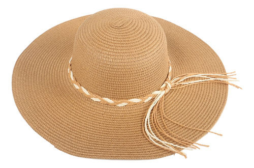 Capelina Trendy De Rafia De Papel 100% - Elegancia Natural Tdy 51277.1 Kaky Único Lisa