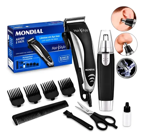 Maquininha Máquina Cortar Cabelo Mundial E Aparador Nasal