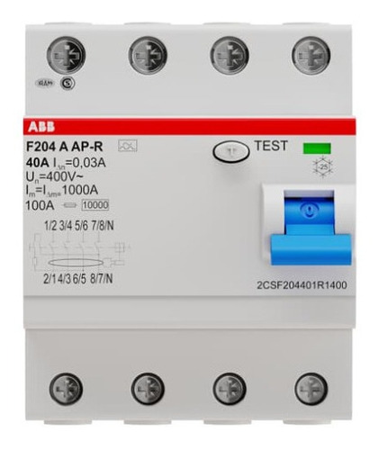 Interruptor Diferencial Disyuntor Tetrapol 40a 30ma Ap-r Abb