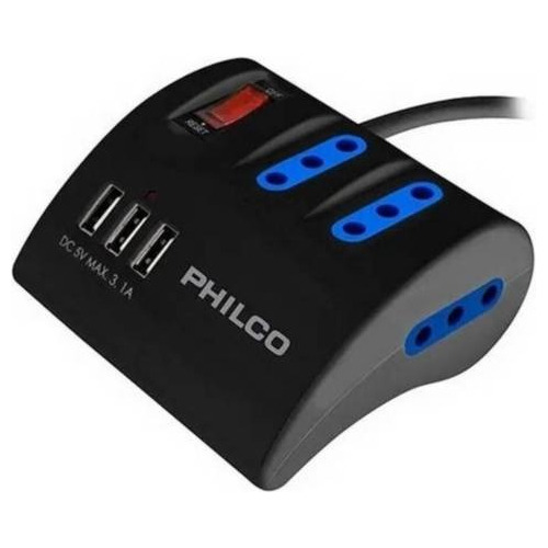 Alargador Extension Philco 3 Posiciones Y 3 Usb 2043n 