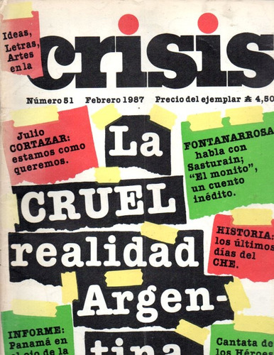 Revista Crisis 51 Feb 1987 Fontanarrosa Galeano Cortazar