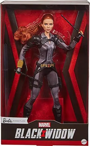 Muñeca Barbie Black Widow Viuda Negra Armada Y Articulada