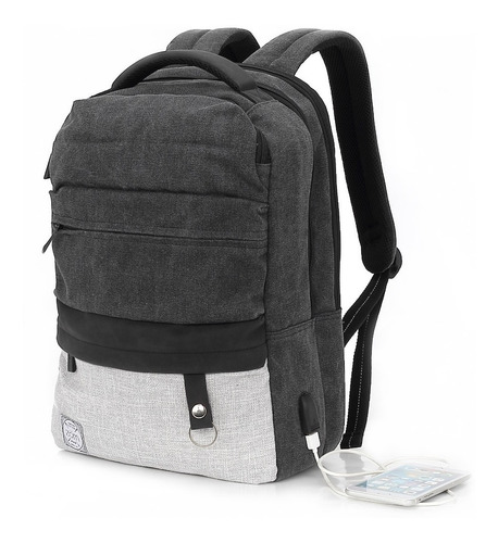 Mochila Para Notebook 15,6 Zom Hasta 10kg Usb Zb 346