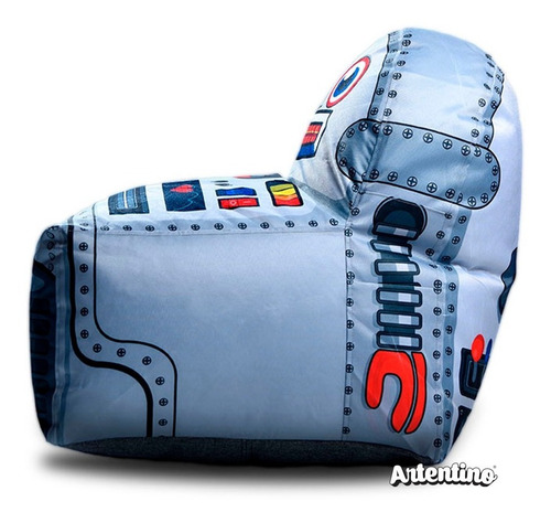 Imagen 3 de 4 de Puff Fiaca Robot Regalo Original Nene Deco Día Del Niño