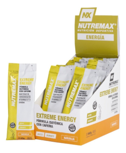 Extreme Energy Monodosis 20 Sobres X 40g Isotonico Cafeina L