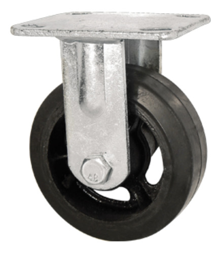 4 Ruedas Fundicion Goma 150mm 2 Fijas 2 Giratorias C/freno Negro