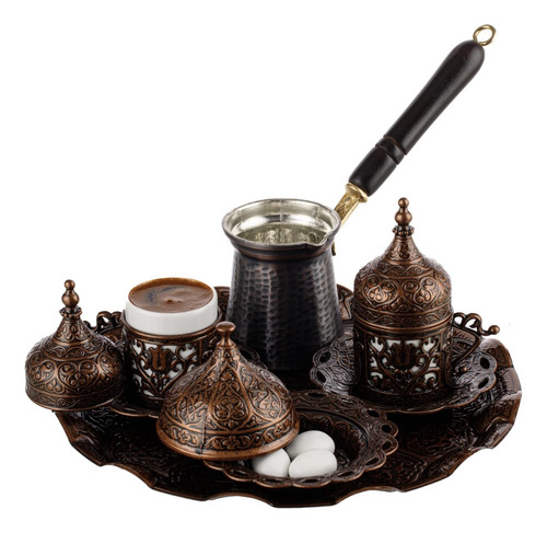 Juego Completo De Café Turco Cobre 12 Piezas.