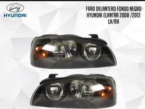 Faro Delantero Fondo Negro Hyundai Elantra 2008/2012 Lh 