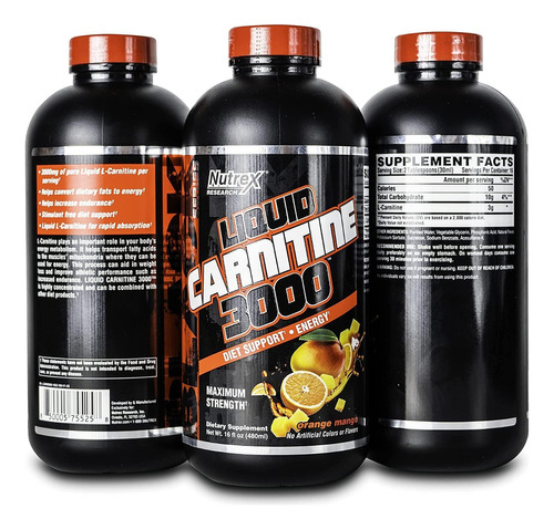 L-carnitina 3000 Nutrex Sabor Orange Mango