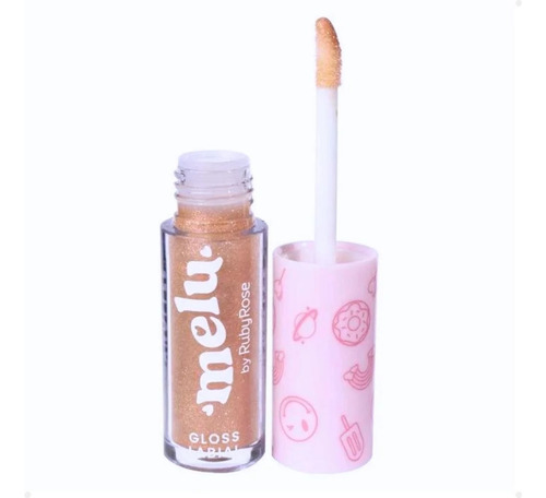 Gloss Labial Com Glitter Melu Ruby Rose Brilho Com Cor