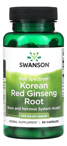 Ginseng Coreano Rojo 400 Mg - 90 Cápsulas Swanson