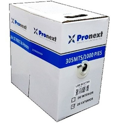 Cable Bobina Utp Exterior Pronext Lan5ex620 305 Mts