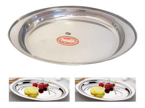 Fuente Oval Profunda Acero Inoxidable Legumbrera 40 Cm