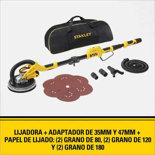 Lijadora De Pared Y Techo 750w Stanley Sw75-b2c Color Amarillo