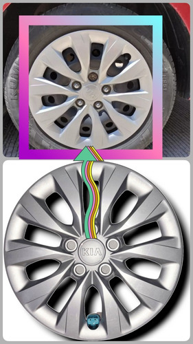 4 Tapacubos ( Tapones ) Rin De Acero Para Kia Forte. (Usado)