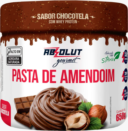 Pasta De Amendoim Com Whey Protein 650g Absolut Nutrition