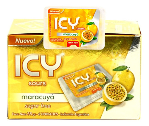 Icy Mints Maracuya Pastillas Sin Azucar 35grs - 6 Unidades