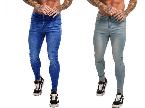 Imagen 4 de 8 de Jean Chupin Hombre Combo Pack X2 Elastizado Maxima Calidad!