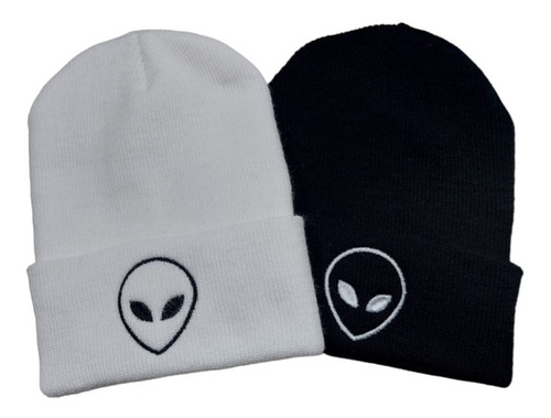 Gorro Bonete Beanie Alien 2 Pzs Bordado Bini Moda Unisex 