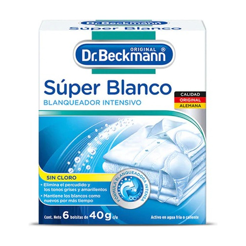 Toallitas Blanqueador Intensivo 6 Bolsas De 40gr Dr Beckmann