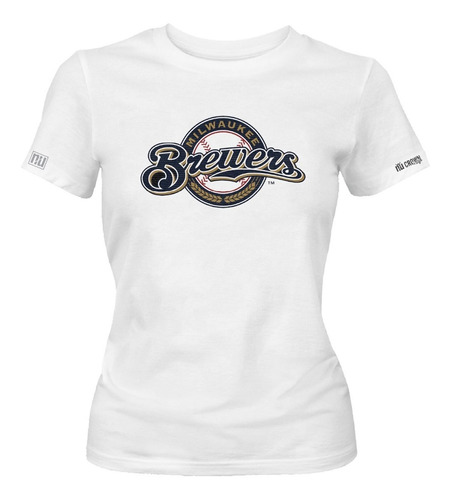 Camiseta Milwaukee Brewers Logo Beisbol Dama Mujer Idk