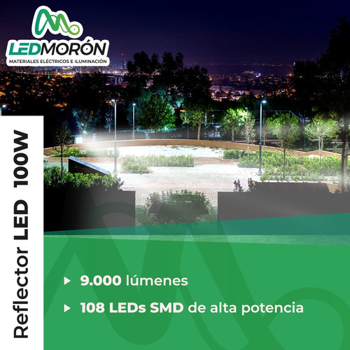 Imagen 4 de 9 de Reflector Led 100w Blanco Frio Hipower Exterior Multiled Smd