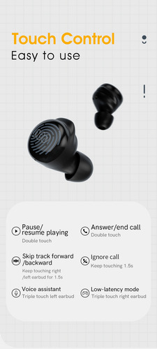 Fones Bluetooth 5.1 Qcy T17 Sem Fio Preto