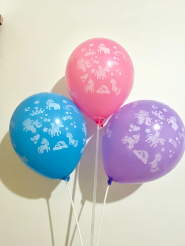 10 Globos Impresos  Baby Unicornio  Latex Tamaño  12