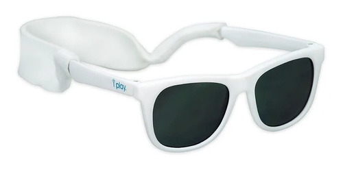 Óculos De Sol Infantil Branco Flexível Fps Iplay 2 A 4 Anos Cor Preto Cor da lente Preto Desenho Liso/Branco