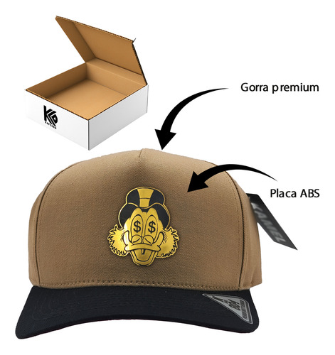 Gorra Premium Con Placa (dorada O Plata) Don Mcpato Cafe/negro Unitalla Dorada