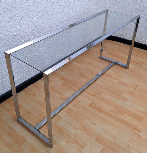 Mesa De Vidrio Con Estructura Cromada