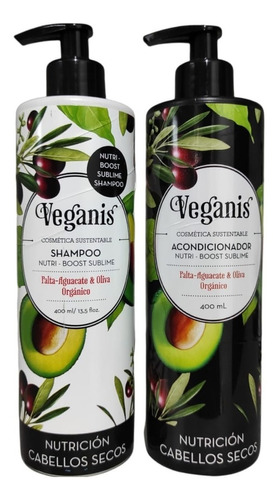 Pack Shampoo+ Acondicionador Veganis Palta Y Oliva Nutrición