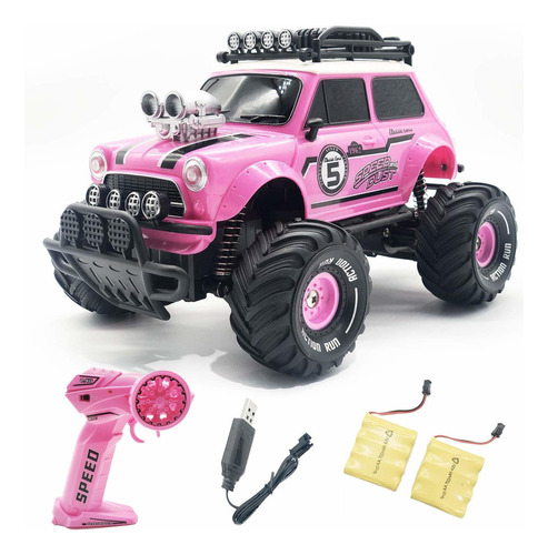 Carro A Control De Remoto  Para Niñas, 2,4 Ghz Rosa Rc S Crt