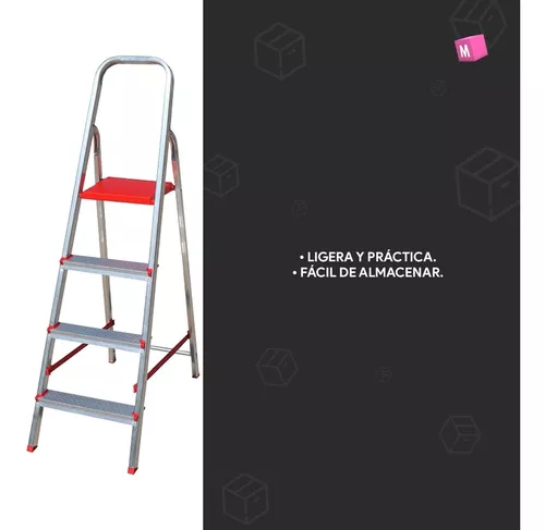 Escalera Familiar De Aluminio 4 escalones Fligman HL204 - Mandy Hogar