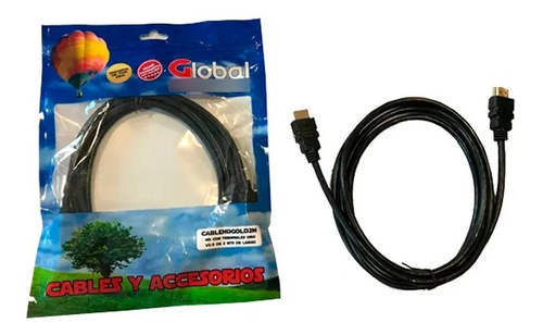 Cable Hdmi Global Largo 20 Metros Ultra Hd 4k V2.0 Negro 