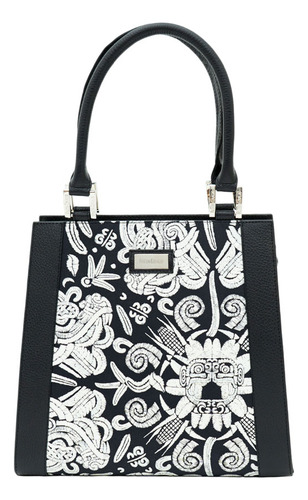 Bolsa Yaab Pineda Covalin Diseño Quetzalcóatl Uva/fucsia Seda