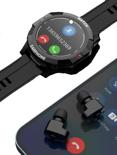 Reloj Smartwatch Con Audifonos Siri Memoria Externa A 64gb