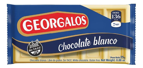 Chocolate Blanco Georgalos Caja X 24un 