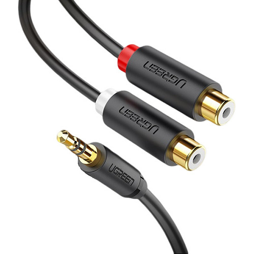 Adaptador De Audio Ugreen 3.5mm Macho A 2xrca Hembra De 25cm